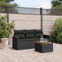 4-piece garden sofa set with black synthetic rattan cushions by , Garden sets - Ref: Foro24-3258163, Price: 277,99 €, Discoun...