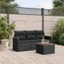 4-piece garden sofa set with black synthetic rattan cushions by , Garden sets - Ref: Foro24-3258163, Price: 262,95 €, Discoun...