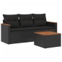 4-piece garden sofa set with black synthetic rattan cushions by , Garden sets - Ref: Foro24-3258163, Price: 277,99 €, Discoun...