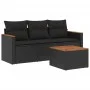 4-piece garden sofa set with black synthetic rattan cushions by , Garden sets - Ref: Foro24-3258163, Price: 262,95 €, Discoun...