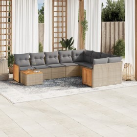 Juego de sofás jardín con cojines beige 10 pzas ratán sintético de , Conjuntos de jardín - Ref: Foro24-3260400, Precio: 644,3...
