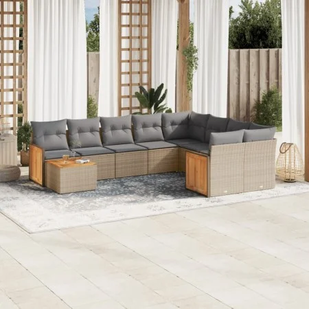 Garden sofa set with beige cushions 10 pieces synthetic rattan by , Garden sets - Ref: Foro24-3260400, Price: 643,68 €, Disco...