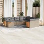 Gartensofa-Set mit beigen Kissen, 10-teilig, synthetisches Rattan von , Gartensets - Ref: Foro24-3260400, Preis: 644,33 €, Ra...