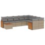 Gartensofa-Set mit beigen Kissen, 10-teilig, synthetisches Rattan von , Gartensets - Ref: Foro24-3260400, Preis: 644,33 €, Ra...