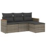 4-teilige Gartensofagarnitur und graue synthetische Rattankissen von , Gartensets - Ref: Foro24-3258308, Preis: 247,25 €, Rab...