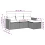 4-piece garden sofa set and gray synthetic rattan cushions by , Garden sets - Ref: Foro24-3258308, Price: 244,40 €, Discount: %