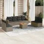 9-teiliges Gartenmöbel-Set und graue synthetische Rattankissen von , Gartensets - Ref: Foro24-3258301, Preis: 501,16 €, Rabat...