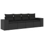 4-piece garden sofa set with black synthetic rattan cushions by , Garden sets - Ref: Foro24-3254612, Price: 299,96 €, Discoun...