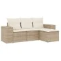 Garden sofa set with cushions 4 pieces beige synthetic rattan by , Garden sets - Ref: Foro24-3254805, Price: 331,23 €, Discou...