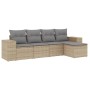 Gartensofa-Set mit Kissen, 5-teilig, beiges synthetisches Rattan von , Gartensets - Ref: Foro24-3254826, Preis: 351,02 €, Rab...