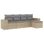 Gartensofa-Set mit Kissen, 5-teilig, beiges synthetisches Rattan von , Gartensets - Ref: Foro24-3254826, Preis: 350,20 €, Rab...