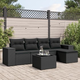 6-piece garden sofa set and black synthetic rattan cushions by , Garden sets - Ref: Foro24-3254832, Price: 394,29 €, Discount: %
