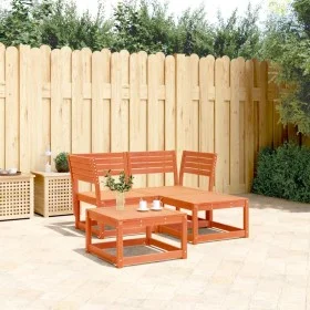 Garden sofa set 3 pieces solid pine wood wax brown by , Garden sets - Ref: Foro24-3216987, Price: 269,29 €, Discount: %