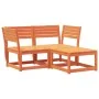 Garden sofa set 3 pieces solid pine wood wax brown by , Garden sets - Ref: Foro24-3216987, Price: 269,27 €, Discount: %