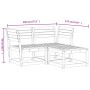 Gartensofa-Set 3-teilig, massives Kiefernholz, wachsbraun von , Gartensets - Ref: Foro24-3216987, Preis: 272,79 €, Rabatt: %
