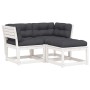 3-piece garden sofa set with solid white pine wood cushions by , Garden sets - Ref: Foro24-3216991, Price: 344,52 €, Discount: %