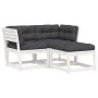 3-piece garden sofa set with solid white pine wood cushions by , Garden sets - Ref: Foro24-3216991, Price: 340,28 €, Discount: %