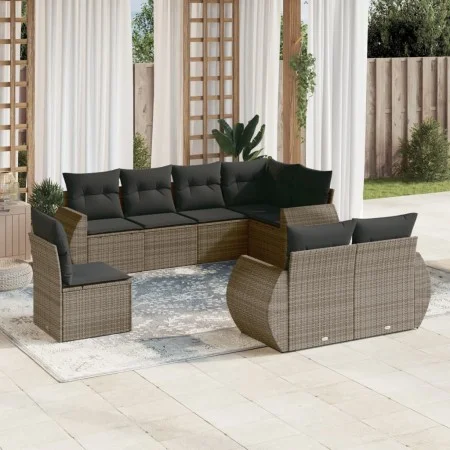 8-piece garden sofa set and gray synthetic rattan cushions by , Modular outdoor sofas - Ref: Foro24-3221639, Price: 579,72 €,...