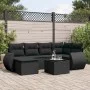 7-piece garden dining set and black synthetic rattan cushions by , Modular outdoor sofas - Ref: Foro24-3221664, Price: 469,13...