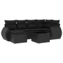 7-piece garden dining set and black synthetic rattan cushions by , Modular outdoor sofas - Ref: Foro24-3221664, Price: 469,13...