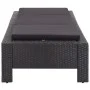Tumbona con cojín de ratán sintético negro de vidaXL, Tumbonas - Ref: Foro24-46237, Precio: 157,34 €, Descuento: %