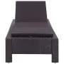 Tumbona con cojín de ratán sintético negro de vidaXL, Tumbonas - Ref: Foro24-46237, Precio: 157,34 €, Descuento: %