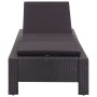 Tumbona con cojín de ratán sintético negro de vidaXL, Tumbonas - Ref: Foro24-46237, Precio: 167,51 €, Descuento: %
