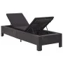 Tumbona con cojín de ratán sintético negro de vidaXL, Tumbonas - Ref: Foro24-46237, Precio: 157,34 €, Descuento: %