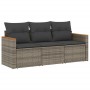 3-piece garden sofa set and gray synthetic rattan cushions by , Garden sets - Ref: Foro24-3258161, Price: 199,27 €, Discount: %