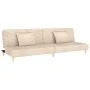 2-seater sofa bed with two pillows in cream fabric by , Sofas - Ref: Foro24-375890, Price: 247,90 €, Discount: %