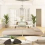 2-Sitzer-Schlafsofa mit zwei Kissen aus cremefarbenem Stoff von , Sofas - Ref: Foro24-375890, Preis: 247,90 €, Rabatt: %