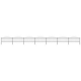 Garden fence with black steel spearhead (0.5-0.75)x11.9m by vidaXL, fence panels - Ref: Foro24-277709, Price: 328,65 €, Disco...