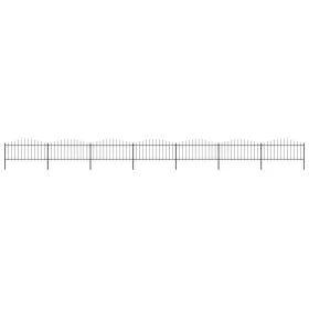 Gartenzaun mit Speerspitze aus schwarzem Stahl (0,5–0,75) x 11,9 m von vidaXL, Zaunpaneele - Ref: Foro24-277709, Preis: 346,2...