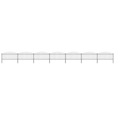 Gartenzaun mit Speerspitze aus schwarzem Stahl (0,5–0,75) x 11,9 m von vidaXL, Zaunpaneele - Ref: Foro24-277709, Preis: 328,6...