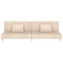 2-Sitzer-Schlafsofa mit zwei Kissen aus cremefarbenem Stoff von , Sofas - Ref: Foro24-375890, Preis: 252,24 €, Rabatt: %