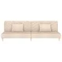 2-Sitzer-Schlafsofa mit zwei Kissen aus cremefarbenem Stoff von , Sofas - Ref: Foro24-375890, Preis: 247,90 €, Rabatt: %
