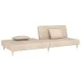 2-seater sofa bed with two pillows in cream fabric by , Sofas - Ref: Foro24-375890, Price: 247,90 €, Discount: %