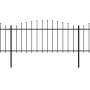 Gartenzaun mit Speerspitze aus schwarzem Stahl (0,5–0,75) x 11,9 m von vidaXL, Zaunpaneele - Ref: Foro24-277709, Preis: 328,6...