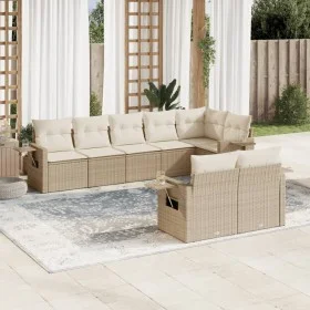 Garden sofa set with beige cushions 8 pcs PE rattan by , Garden sets - Ref: Foro24-3252755, Price: 654,76 €, Discount: %