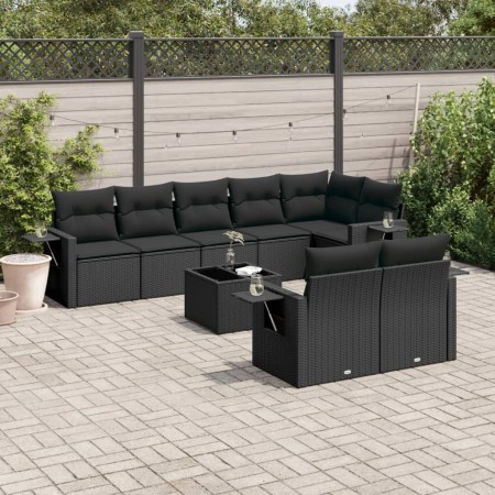 8-teiliges Gartensofa-Set und schwarze synthetische Rattankissen von , Gartensets - Ref: Foro24-3252762, Preis: 640,34 €, Rab...