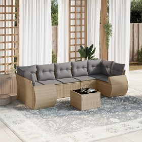 Juego de sofás de jardín con cojines beige 8 pzas ratán PE de , Conjuntos de jardín - Ref: Foro24-3253476, Precio: 537,76 €, ...