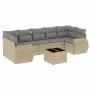 Gartensofa-Set mit beigen Kissen 8 Stück PE-Rattan von , Gartensets - Ref: Foro24-3253476, Preis: 529,05 €, Rabatt: %