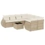9-teiliges Gartensofa-Set mit beigen synthetischen Rattankissen von , Gartensets - Ref: Foro24-3253495, Preis: 654,55 €, Raba...