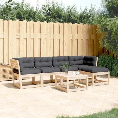 5-piece garden sofa set with solid pine wood cushions by , Garden sets - Ref: Foro24-3217010, Price: 457,76 €, Discount: %