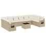 11-piece garden sofa set with beige synthetic rattan cushions by , Garden sets - Ref: Foro24-3253015, Price: 737,54 €, Discou...