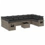 Set de sofás de jardín 11 pzas y cojines ratán sintético gris de , Conjuntos de jardín - Ref: Foro24-3253017, Precio: 652,02 €