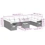 11-piece garden sofa set and gray synthetic rattan cushions by , Garden sets - Ref: Foro24-3253017, Price: 670,85 €, Discount: %