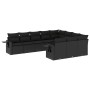 Gartensofa-Set 10-teilig mit schwarzen synthetischen Rattankissen von , Gartensets - Ref: Foro24-3253022, Preis: 648,87 €, Ra...