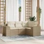 Garden sofa set with cushions 4 pieces beige synthetic rattan by , Garden sets - Ref: Foro24-3254845, Price: 360,98 €, Discou...