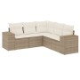 Gartensofa-Set mit Kissen, 5-teilig, beiges synthetisches Rattan von , Gartensets - Ref: Foro24-3254885, Preis: 409,08 €, Rab...
